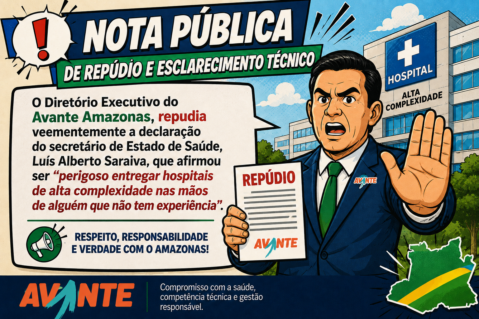 Avante Amazonas afirma que debate eleitoral deve evitar ataques pessoais