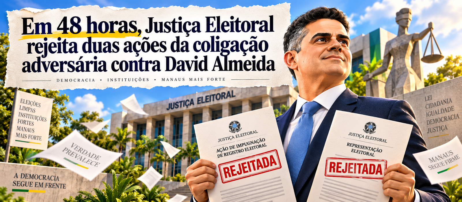 Justiça Eleitoral rejeita alegação de uso irregular de IA em vídeo de David Almeida